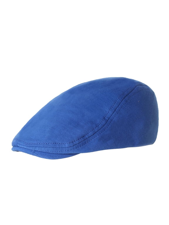 Newsboy Cap for Men, Scally Cap for Men, Classic Wool Blend Tweed Cabbie Hat, Flat Cap, Driving Hat, Blue One Size