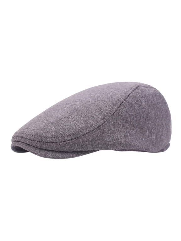 Newsboy Cap for Men, Scally Cap for Men, Classic Wool Blend Tweed Cabbie Hat, Flat Cap, Driving Hat, Dark Gray One Size