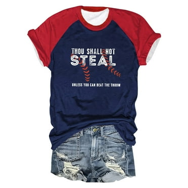 Clearance!Uooqdmx Plus Size Tops for Women Short Sleeve Shirts for Women Color Block Raglan Baseball Letters Printed Round Neck Casual T Shirt Casual Tops for Women Bronze L