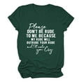 thumbnail image 1 of Uooqdmx Plus Size Tops for Women Short Sleeve Shirts for Women Funny Saying T Shirt Short Sleeve Crewneck Sarcastic Tee Casual Tops Casual Tops for Women Green XL, 1 of 3