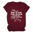 thumbnail image 1 of Uooqdmx Plus Size Tops for Women Short Sleeve Shirts for Women Funny Saying T Shirt Short Sleeve Crewneck Sarcastic Tee Casual Tops Casual Tops for Women Wine XL, 1 of 3