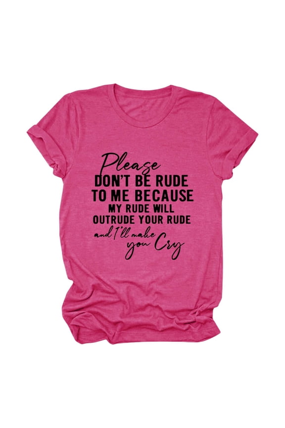 Plus Size Tops for Women Short Sleeve Shirts for Women Funny Saying T Shirt Short Sleeve Crewneck Sarcastic Tee Casual Tops Casual Tops for Women Hot Pink L