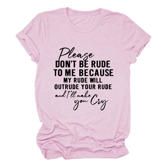 Uooqdmx Plus Size Tops for Women Short Sleeve Shirts for Women Funny Saying T Shirt Short Sleeve Crewneck Sarcastic Tee Casual Tops Casual Tops for Women Pink 3XL