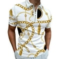 thumbnail image 1 of Uooqdmx Polo Shirts for Men Mens Dress Shirts Casual Fashion Top Shirt Zipper Turn-down Collar Blouse Short Sleeve Loose Tops Shirt Comfort Colors Tshirt Yellow M, 1 of 7