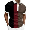 thumbnail image 1 of Uooqdmx Polo Shirts for Men Mens Dress Shirts Spring and Summer Fashion Lapel Zipper Short Sleeve Printed T Shirt Top Mens Polo Shirts Short Sleeve Wine XL, 1 of 5