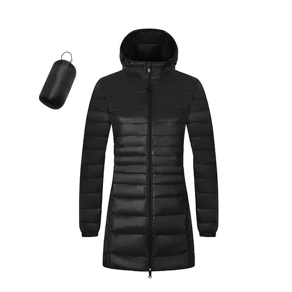 Uooqdmx Puffer Jacket Womens Winter Coats Solid Color Hooded Oversize Light Down Jacket Oversize Women's Down Jackets & Parkas Black L