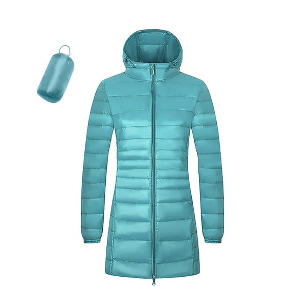 Uooqdmx Puffer Jacket Womens Winter Coats Solid Color Hooded Oversize Light Down Jacket Oversize Women's Down Jackets & Parkas Blue 5XL