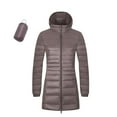 thumbnail image 1 of Uooqdmx Puffer Jacket Womens Winter Coats Solid Color Hooded Oversize Light Down Jacket Oversize Women's Down Jackets & Parkas Gray 7XL, 1 of 4