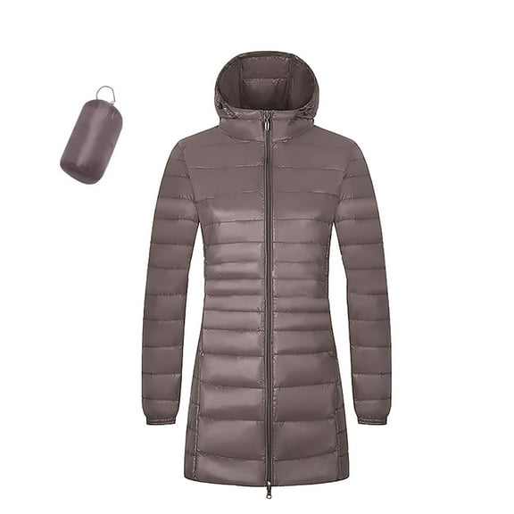 Uooqdmx Puffer Jacket Womens Winter Coats Solid Color Hooded Oversize Light Down Jacket Oversize Women's Down Jackets & Parkas Gray L