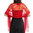 thumbnail image 1 of Uooqdmx Shawl Wraps for Women, Pashmina, Shawls and Wraps for Evening Dresses, Bridesmaid Evening Dress Hollowed Out Lace Shawl, Lace Shawl, Red One Size, 1 of 3