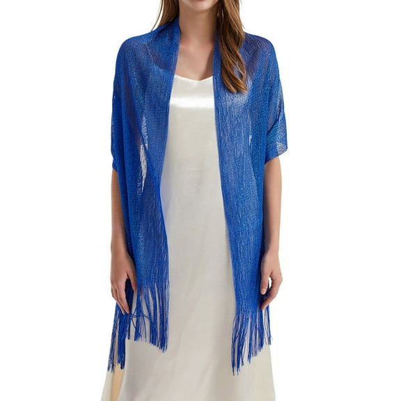 Uooqdmx Shawl Wraps for Women, Pashmina, Shawls and Wraps for Evening Dresses, Silk Scarf Thin Shawl Headscarf, Scarves for Women Lightweight, Blue One Size