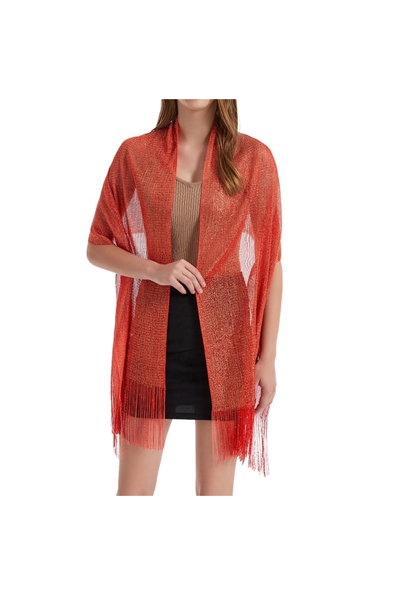 Shawl Wraps for Women, Pashmina, Shawls and Wraps for Evening Dresses, Silk Scarf Thin Shawl Headscarf, Scarves for Women Lightweight, Watermelon Red One Size