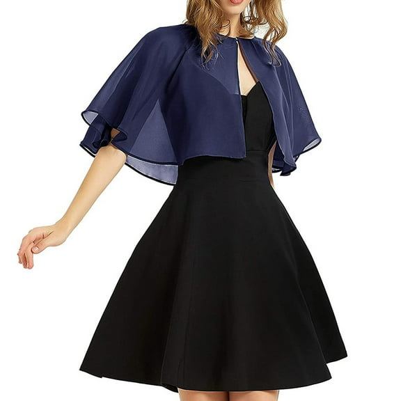 Uooqdmx Shawl Wraps for Women, Bolero, Bolero Shrug, Chiffon Shirt Solid Color Fashion Shawl, Fashion Accessories, Navy One Size