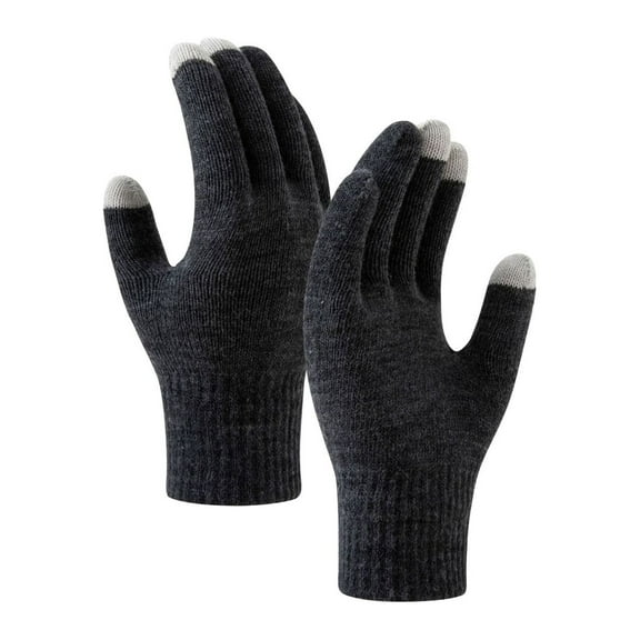 Uooqdmx Ski Gloves Waterproof Gloves Men and Women's Fashionable Cycling and Skiing Fitness Warm Sports Knitted Wool Gloves for Cold Weather Black One Size