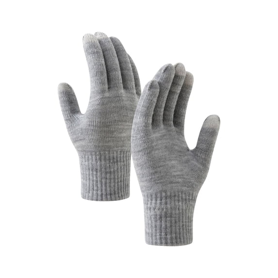 Uooqdmx Ski Gloves Waterproof Gloves Men and Women's Fashionable Cycling and Skiing Fitness Warm Sports Knitted Wool Gloves for Cold Weather Gray One Size