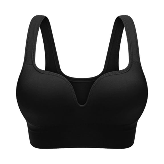 Uooqdmx Sports Bras for Women Bralettes for Women Sleep Sports Bra with No Thin and Shockproof Yoga Gathered U Back Bra Bandeau Bra Black L
