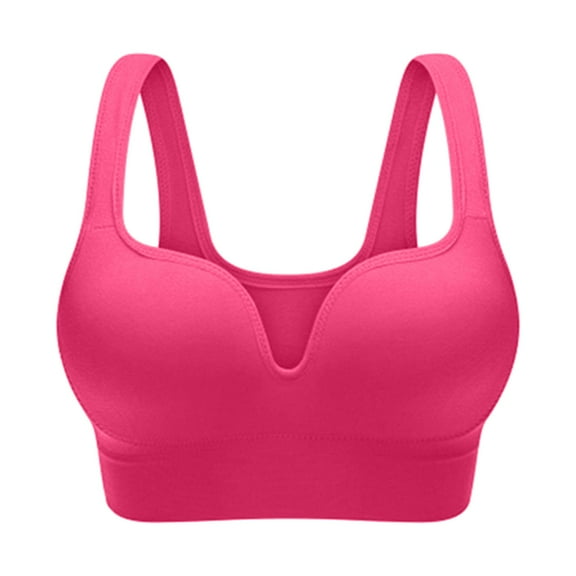 Uooqdmx Sports Bras for Women Bralettes for Women Sleep Sports Bra with No Thin and Shockproof Yoga Gathered U Back Bra Bandeau Bra Red M