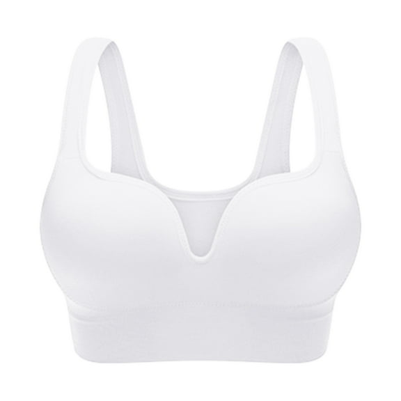 Uooqdmx Sports Bras for Women Bralettes for Women Sleep Sports Bra with No Thin and Shockproof Yoga Gathered U Back Bra Bandeau Bra White M