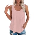 thumbnail image 1 of Uooqdmx Tank Tops for Women 2024 Going Out Tops Solid Color Fashionable Casual Round Neck Sleeveless Camisole Top Sleeveless Tops for Women Pink L, 1 of 7