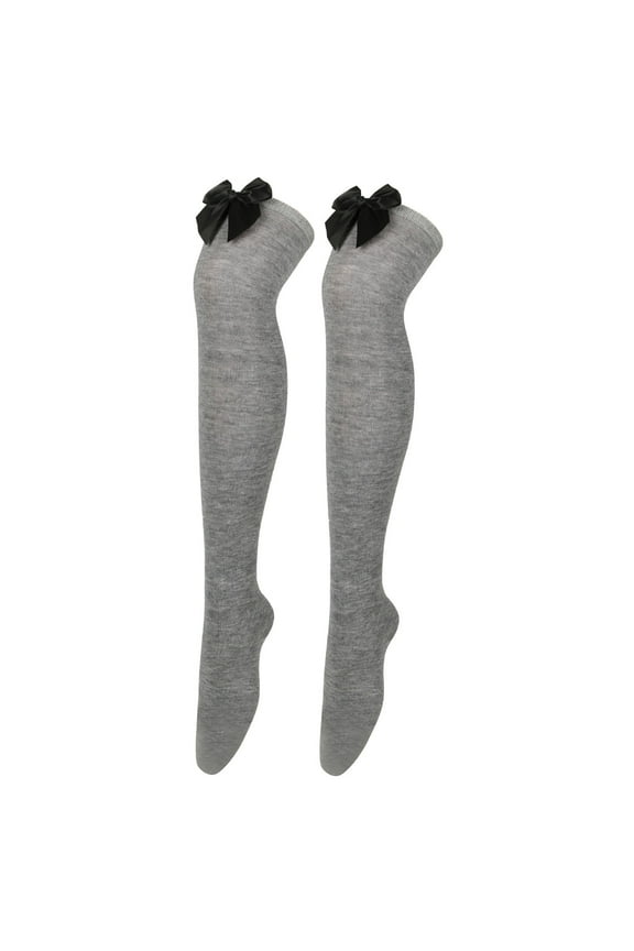 Thigh High Socks, Bow Stockings for Women, Cotton Socks for Women, Boot Stockings for Women, Cute Socks, A One Size