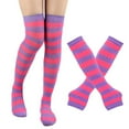 thumbnail image 1 of Uooqdmx Thigh High Socks, Striped Socks, Cute Socks, Boot Stockings for Women, Leg Warmers Y2k, Rose Gold One Size, 1 of 3