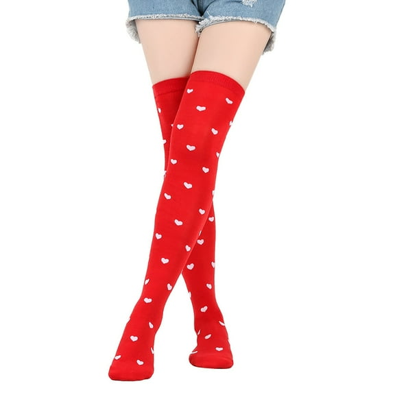 Uooqdmx Thigh High Stockings, Heart Thigh High Socks, Valentines Day Socks, Valentine's Day Stockings Over the Knee Socks, Leg Warmers, I One Size