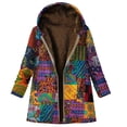 thumbnail image 1 of Uooqdmx Trench Coat Women Faux Fur Coat Winter Vintage Warm Printed Pockets Thicker Zipper Hooded Coat Outwear Winter Coats for Women Orange 5XL, 1 of 4