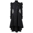 thumbnail image 1 of Uooqdmx Trench Coat Women Peacoat Womens Coat Vintage Long Coat Gothic Overcoat Jacket Fall Jackets for Women 2024 Black 2XL, 1 of 2