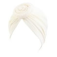thumbnail image 1 of Uooqdmx Turbans for Women, Chemo Headwear for Women, Pre Tied Head Scarf for Women, Head Scarf Turban Head Wrap Turban Hats, Cancer Headwear for Women, White One Size, 1 of 2