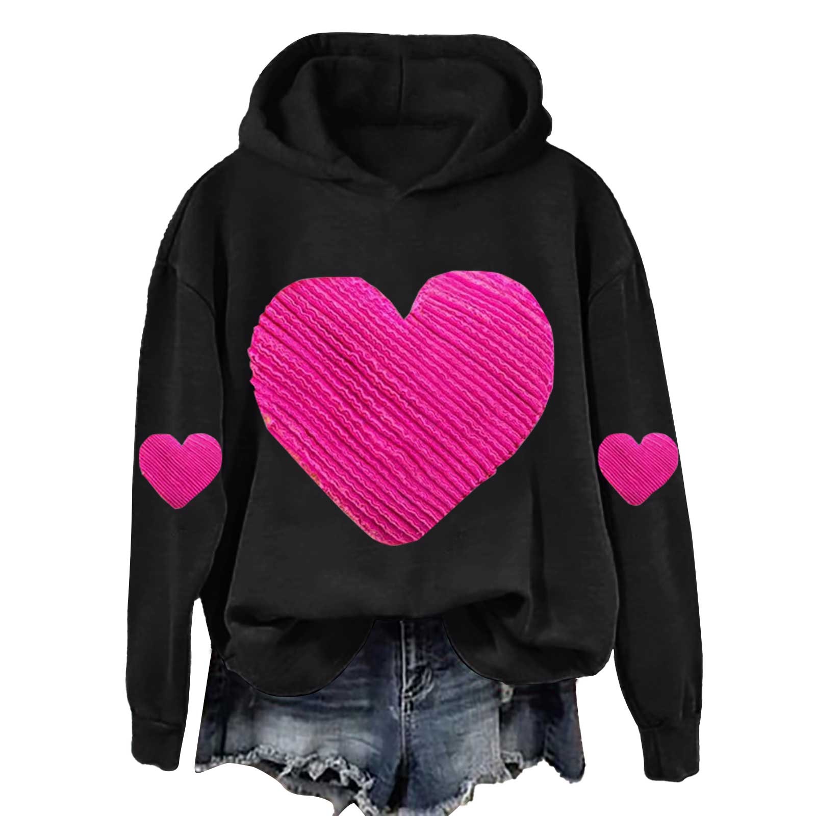 Clearance!Uooqdmx Valentines Hoodie for Women Graphic Hoodies Oversized