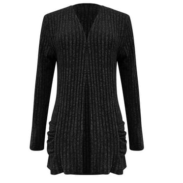 Clearance!Uooqdmx Womens Cardigan Cropped Cardigan Lightweight V Neck Knitted Cardigan Jacket Plus Size Cardigan Black M