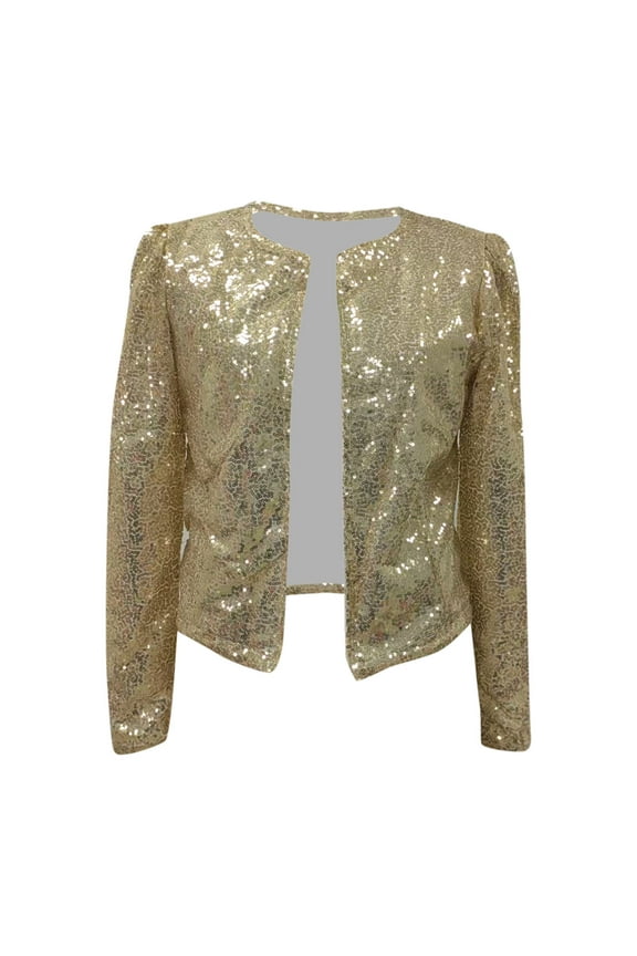 Womens Cardigan Long Cardigans for Women Casual Fashion Sequin Sequins Sparkling Cardigan Jacket Plus Size Cardigan Gold L