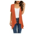 thumbnail image 1 of Uooqdmx Womens Cardigan Short Sleeve Cardigans for Women Short Sleeve Cardigans Casual Drape Front Lightweight Summer Cardigan with Pocket Plus Size Cardigan Orange 4XL, 1 of 6