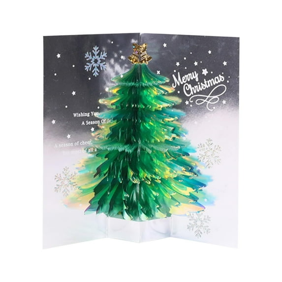 Clearance Up Christmas Card 3D Glitter Christmas Tree Greeting Card Merry Christmas Up Card Winter Holiday Card Gift For New Year Xmas