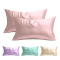 thumbnail image 1 of Clearance! Upgraded Satin Pillowcases Standard,Silk Soft Pillow Cases for Hair and Skin,Satin Pillow Covers with Envelope Closure for Home,School, Hotel 64x47inches Pink, 1 of 1