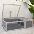thumbnail image 1 of Clearance! Upgraded Tortoise Habitat, Wood Box Turtle Enclosure with Light Support, Trays, Reptile Cage House for Outdoors, Indoor Tortoise Play, Gray, 1 of 6