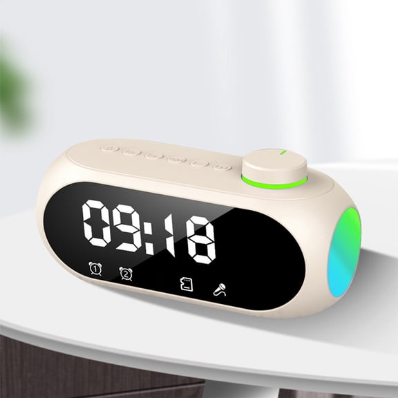 Clearance! VALSEEL Bluetooth Speaker Bluetooth 5.0 Portable Heavy Bass HiFi Sound Quality Stereo Surround Sound Built-in LED Color Lights Alarm Clock Function FM Radio Function