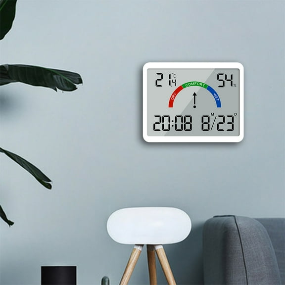 Clearance! VALSEEL Thin Electronic Clock, Digital Clock, Wall Mounted LCD Small Alarm Clock, Multifunctional Temperature Electronic Clock