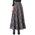 thumbnail image 1 of VUPSGEZ Womens Retro Casual Length Skirt Classic Plaid High Waisted Pockets Zipper Skirt (Dark Gray,L), 1 of 4