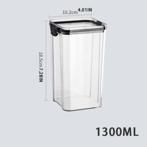 Clearance! Vacuum Proof Fresh Storage Airtight Jars With Lid Kitchen Sealed Cans for Grains Nut and Oat Storage Transparent Plastic Food Grade Kitchen Cans for Miscellaneous Grains. (4*4*7