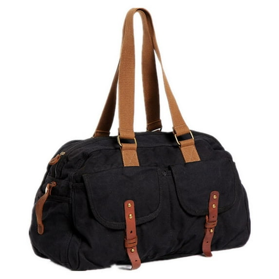*Clearance* Vagarant Traveler Small Canvas GYM Bag Overnight Tote C33.BLK