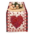 thumbnail image 1 of Hvmvliv Valentine Table Runner Valentine'S Day Table Runner Linen Dining Table Runner Decorative For Indoor Valentine Party Rectangle Fabric Table Flag Washable A, 1 of 6