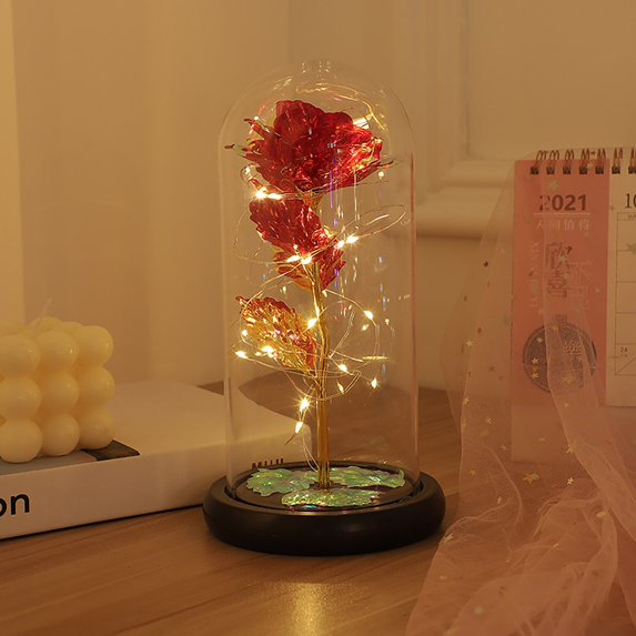 Clearance! Valentine's Day Rose Gift Red Butterfly Rose Glass Dome Crystal Diamond Base Glow Rose Birthday Gift for Women Mom Grandmother Wife Eternal Rose Mother's Day Gift Valentines Day