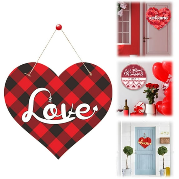 Clearance! Valentines Day Decorations Happy Valentine's Day Signs Hanging Wooden Door Sign Truck Valentine's Day Decor Valentine's Day Heart Wreath Valentine's Day Wall Decorations for Home