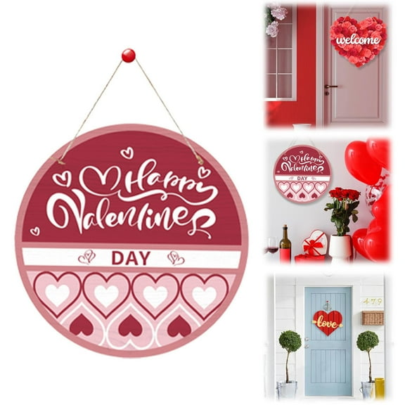 Clearance! Valentines Day Decorations Happy Valentine's Day Signs Hanging Wooden Door Sign Truck Valentine's Day Decor Valentine's Day Heart Wreath Valentine's Day Wall Decorations for Home