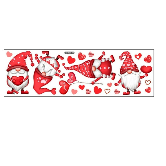Hvmvliv Valentines Gnome Wall Sticker Love Valentine's Day Wall Stickers Living Room Decoration Wall Stickers Self-Adhesive Wall Decals Valentines Day Gifts