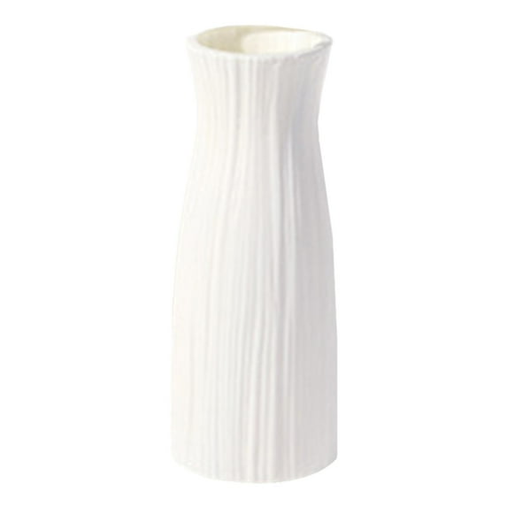 Clearance Vases, Tyeign Shatterproof Vase Imitation Ceramic Flower Pot Plastic Vases for Decoration Milky White Home Decor Vintage Vase Bud Vases Vases Home Decor Vases for Centerpieces