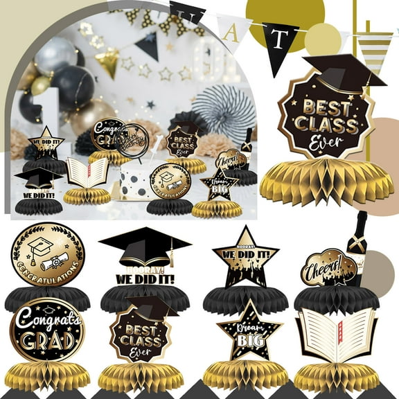 Graduation Decorations,Classroom Decor,2022 Graduation Season Party Honeycomb Decoration Graduation Graduation Party Honeycomb Ball Table Table Decoration,Class Of 2025,Party Decorations