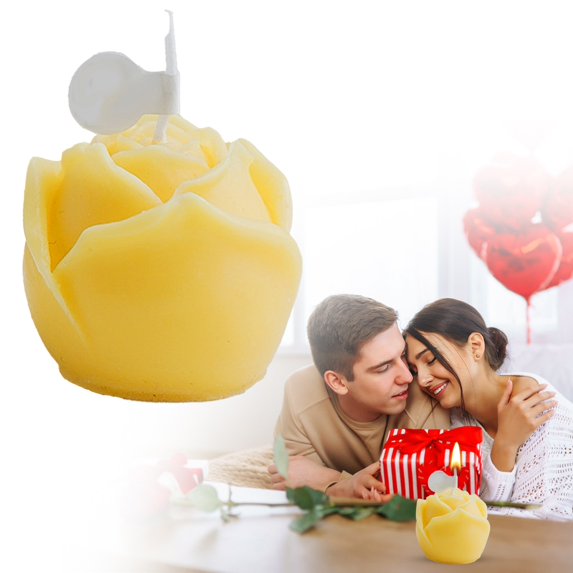 Clearance!Veeogra Mothers Day Decorations,Gifts For Women,Rose Shape Candles Special Night Candles for Women Handmade Tealight Candle for Anniversary Wedding Birthday Home Decoration,Candles,Yellow