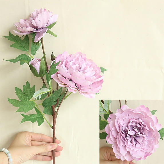Clearance!Veeogra Mothers Day Decorations,Peony Artificial Flowers,2 Bouquets Artificial Peonies Dark Pink Light Pink Fake Peony Flowers Simulation of Peony Branches for Wedding,Gifts For Women